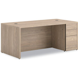 HON® 10500 Series Single Full-Height Pedestal Desk 72"x36"x29.5" Kingswood Walnut 
