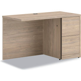 HON® 10500 Series Right Return with Full-Height Pedestal 48"W x 24"D x 29-1/2"H Walnut 