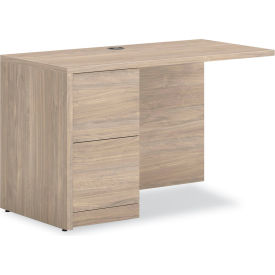 HON® 10500 Series Left Return with Full-Height Pedestal 48"W x 24"D x 29-1/2"H Walnut 
