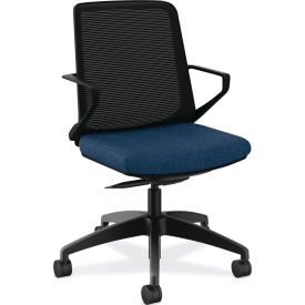 HON® Cliq Office Chair 300 lb Capacity 17" to 22"H Seat Navy Seat Black Back Black Base 