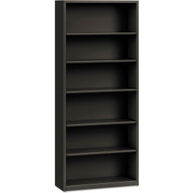 HON® Metal Bookcase Six-Shelf 34-1/2"W x 12-5/8"D x 81-1/8"H Charcoal