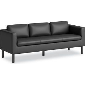 HON® Parkwyn Reception Upholstery Polyurethane Sofa 77"W x 26-3/4"D x 29"H Black