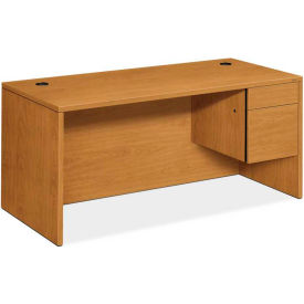 Hon Company HON10583RCC HON® Wood Desk - Single Right Pedestal - 66" - Harvest - 10500 Series image.