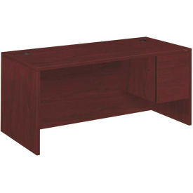 Hon Company HON10583RNN HON® Wood Desk - Single Right Pedestal - 66" - Mahogany - 10500 Series image.