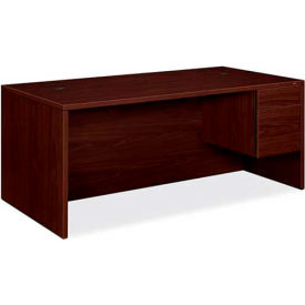 Hon Company HON10585RNN HON® Wood Desk - Single Right Pedestal - 72" - Mahogany - 10500 Series image.