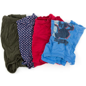 Hospeco 135-50 Reclaimed T-Shirt Knit Rags, Assorted Colors, 50 Lbs. - 135-50 image.