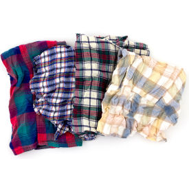 Hospeco 180-25 Reclaimed Flannel Rags, Assorted Colors, 25 Lbs. - 180-25 image.