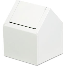 Hospeco Double Entry Swing Top Sanitary Napkin Metal Floor Receptacle White - HOS2201