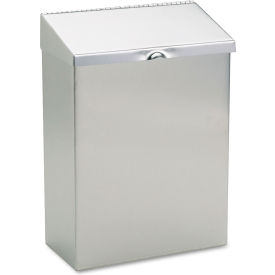 Hospeco Wall Mount Convertible Sanitary Napkin Receptacle 8" x 4" x 11" Stainless Steel - HOSND1E