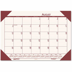 House of Doolittle Recycled EcoTones Academic Desk Pad Calendar Brown Corners 2023-2024