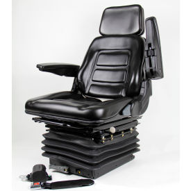 Concentric™ 330 Series Full Adjustable Seat with Arm Rests & Suspension Vinyl Black