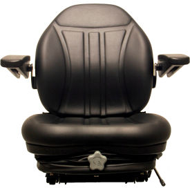 Concentric™ 360 Series High-Back Seat with Arm Rests & Integrated Suspension Vinyl Black