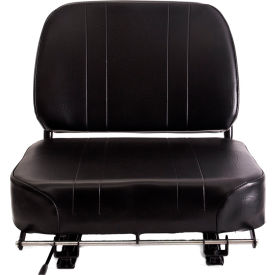 Concentric 3700 Series Simple Seat with Low Profile Back Rest & Slide Rails Vinyl/Foam Black 