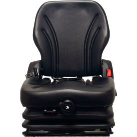 Concentric™ Heavy Duty Seat with Low Profile Suspension & Slot-Bar Vinyl Black