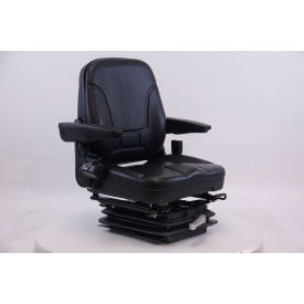 Concentric™ Heavy Duty Seat with Arm Rests Headrest & Low Profile Suspension Vinyl Black