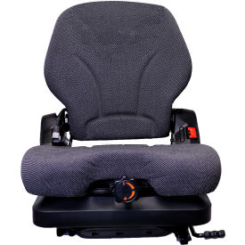 Concentric Heavy Duty Seat w/ Arm Rests Headrest & Low Profile Suspension Foam/Fabric Gray 