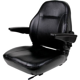 Concentric™ 440 Series Premium High-Back Seat with Arm Rests & Slide Rails Vinyl Black