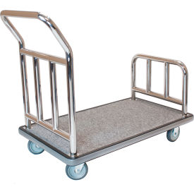 Hospitality 1 Source, Llc UCHSSGG-5 Hospitality 1 Source All-In-One Utility Cart Stainless Steel, Grey Deck, 5" Semi-Pneumatic Wheels image.