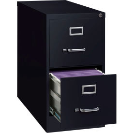 Hirsh Industries Inc 14416 Hirsh Industries® 26-1/2" Deep Vertical File Cabinet 2-Drawer Letter Size - Black image.