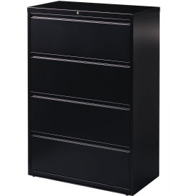 Hirsh Industries® HL1000 Series® 36""W 4 Drawer Lateral File Cabinet Black