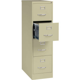 Hirsh Industries Inc 16698 Hirsh Industries® 26-1/2" Deep Vertical File Cabinet 4-Drawer Letter Size - Putty image.