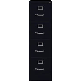 Hirsh Industries Inc 16699 Hirsh Industries® 26-1/2" Deep Vertical File Cabinet 4-Drawer Letter Size - Black image.