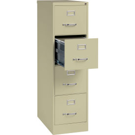 Hirsh Industries Inc 17545 Hirsh Industries® 25" Deep Vertical File Cabinet 4-Drawer Letter Size - Putty image.