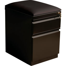 Hirsh Industries Inc 19333 Hirsh Industries®20" Deep Mobile Pedestal Box/File with Black Seat Cushion - Black image.