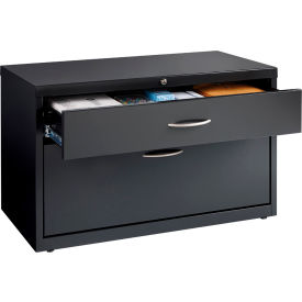 Hirsh Industries Inc 20505 Hirsh Industries® Low Credenza with Box and File Drawers - 36"W - Charcoal image.