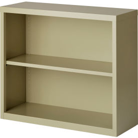 Hirsh Industries Inc 21986 Hirsh 2 Shelf Bookcase 34-1/2"W x 13"D x 30"H, Putty image.