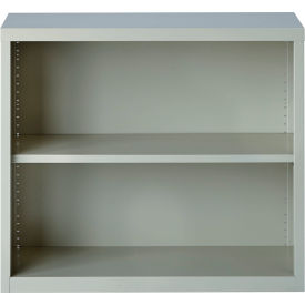 Hirsh Industries Inc 21988 Hirsh 2 Shelf Bookcase 34-1/2"W x 13"D x 30"H, Gray image.