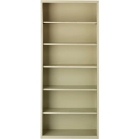 Hirsh 6 Shelf Bookcase 34-1/2""W x 13""D x 82""H Putty