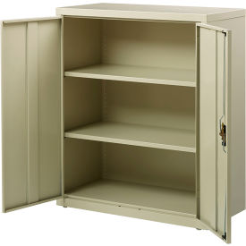 Hirsh Industries® Counter Height Cabinet with 3 Shelf 36""W x 18""D x 42""H Putty All-Welded
