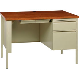 Hirsh Industries Inc 22213*****##* Hirsh Industries® Steel Desk - Single Right Pedestal - 24 x 45 - Putty/Oak - HL10000 Series image.
