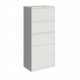 Hirsh Industries Inc 23699 Hirsh Industries®30" Wide 5-Drawer Lateral File Cabinet - White image.