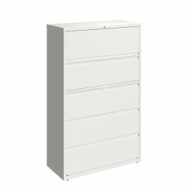 Hirsh Industries Inc 23707 Hirsh Industries®42" Wide 5-Drawer Lateral File Cabinet - White image.