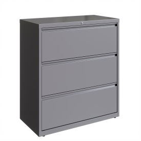 Hirsh Industries Inc 23745 Hirsh Industries®36" Wide 3-Drawer Lateral File Cabinet - Arctic Silver image.