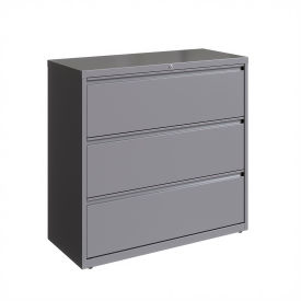 Hirsh Industries Inc 23749 Hirsh Industries®42" Wide 3-Drawer Lateral File Cabinet - Arctic Silver image.