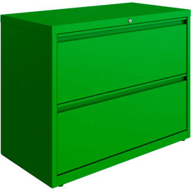 Hirsh Industries Inc 24250 Hirsh Industries® HL10000 Series® Lateral File 36 Wide 2-Drawer - Screamin Green image.