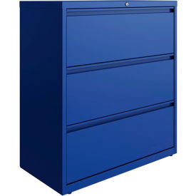 Hirsh Industries Inc 24254 Hirsh Industries® HL10000 Series® Lateral File 36 Wide 3-Drawer - Classic Blue image.