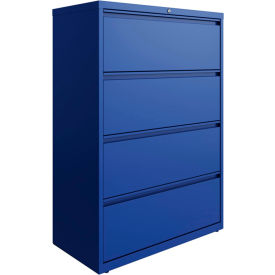Hirsh Industries Inc 24257 Hirsh Industries® HL10000 Series® Lateral File 36 Wide 4-Drawer - Classic Blue image.