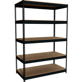 Iron Horse 5 Shelf Standard Duty Boltless Shelving Starter 48"W x 24"D x 72"H Wood Deck