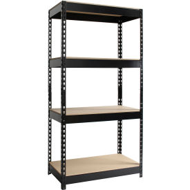 Iron Horse 4 Shelf Standard Duty Boltless Shelving Starter 30"W x 16"D x 60"H Wood Deck