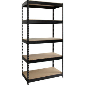Iron Horse 5 Shelf Standard Duty Boltless Shelving Starter 36"W x 18"D x 72"H Wood Deck