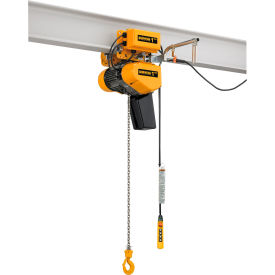 Harrington® EQ Electric Chain Hoist with Motorized Trolley 1 Ton Capacity 10 Lift 230V 