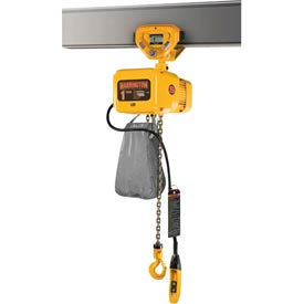 Harrington Hoists & Cranes NERP020S-10-208V Harrington NERP020S-10 NER Electric Chain Hoist w/ Push Trolley - 2 Ton, 10 Lift, 28 ft/min, 208V image.