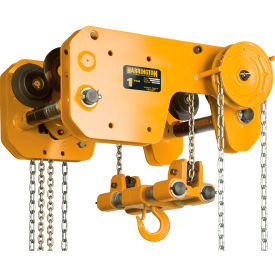 SHB Ultra Low Headroom Manual Chain Hoist with Geared Trolley, 1 Ton Cap., 20' Lift view 2