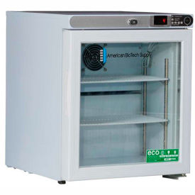 American Biotech ABT-HC-UCFS-0104G ABS Premier Countertop Freestanding Refrigerator, 1 Cu. Ft., Glass Door image.