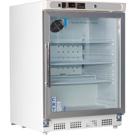 American Biotech CRT-ABT-HC-UCBI-0404G ABS Built-In Undercounter Controlled Room Temperature Cabinet, 4.6 Cu.Ft., Right Hinged Glass Door image.