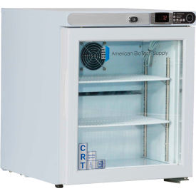 American Biotech CRT-ABT-HC-UCFS-0104G ABS Freestanding Undercounter Controlled Room Temperature Cabinet, 1 Cu.Ft., Right Hinged Glass Door image.